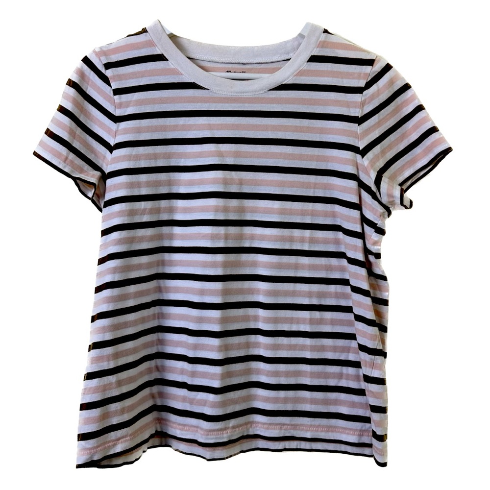 Madewell crew neck sleeve tee in stripes Medium